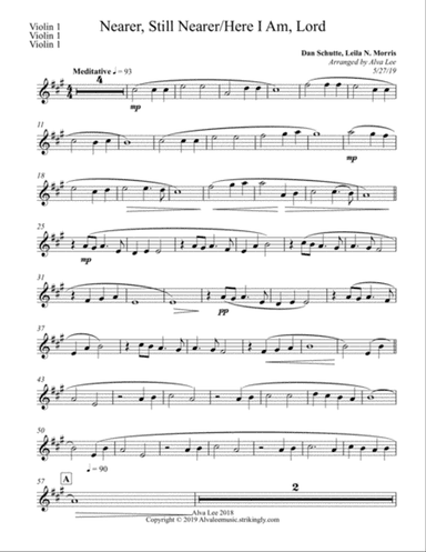 Nearer, Still Nearer, and Here I Am, Lord - violin1