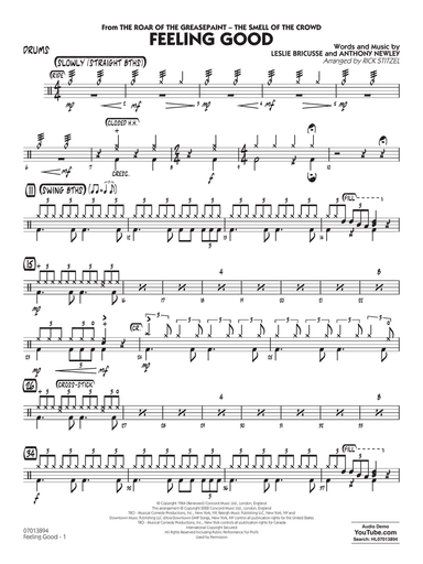 Feeling Good (arr. Rick Stitzel) - Drums