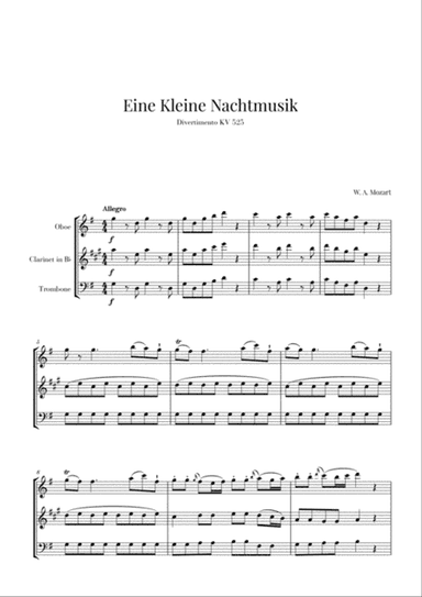 Eine Kleine Nachtmusik for Oboe, Clarinet and Trombone