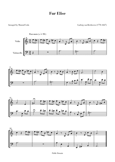 Fur Elise - Violin & Violoncello
