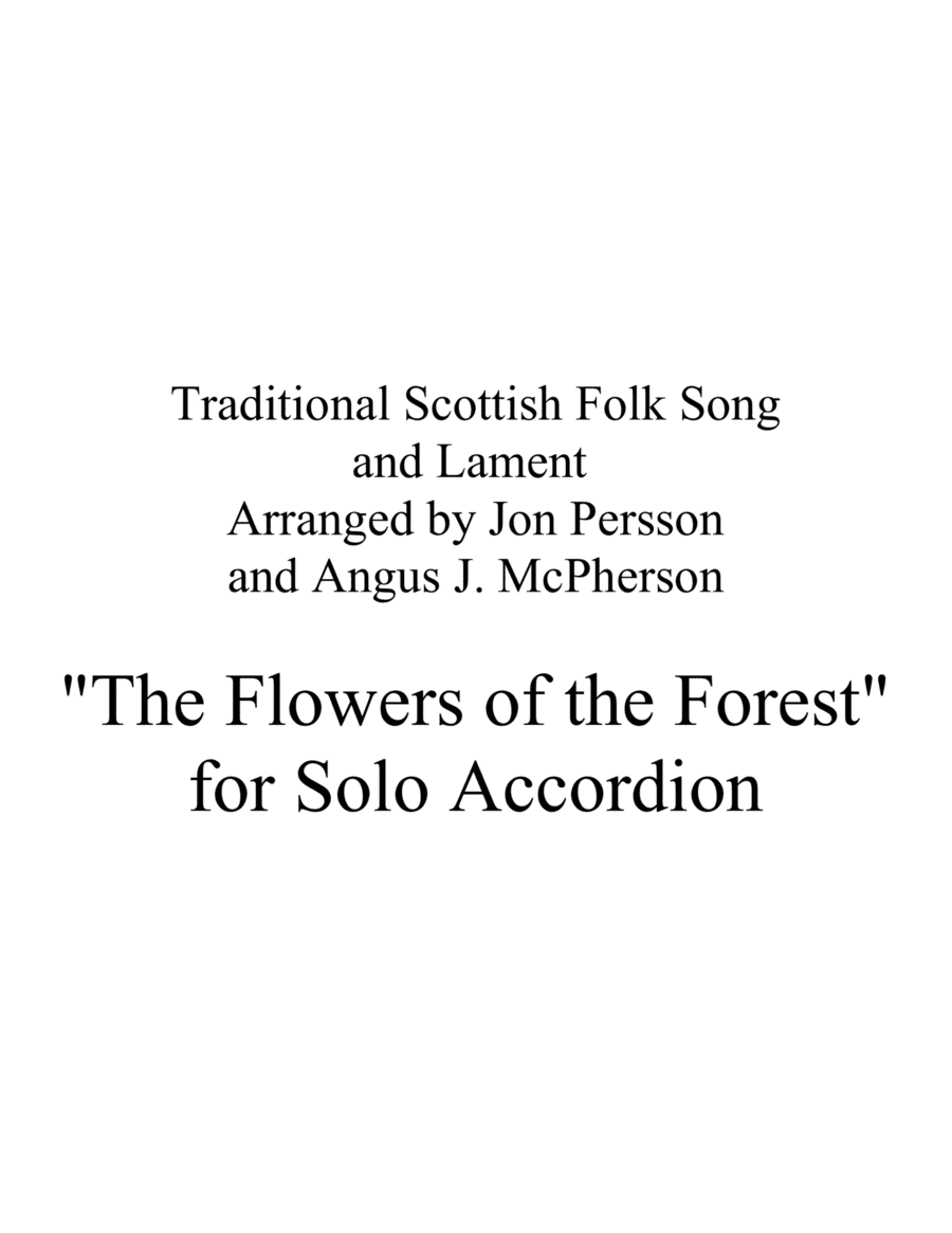 "The Flowers of the Forest" for Solo Accordion