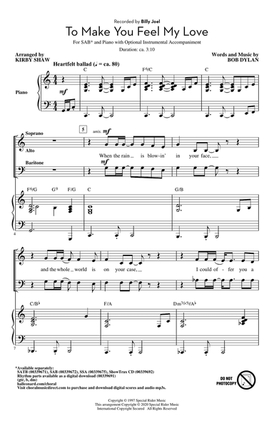 To Make You Feel My Love (arr. Kirby Shaw)
