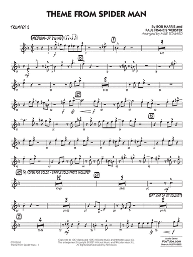 Theme from Spider Man (arr. Mike Tomaro) - Trumpet 2
