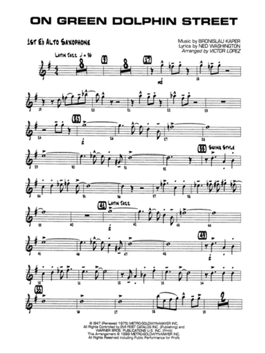 On Green Dolphin Street: E-flat Alto Saxophone