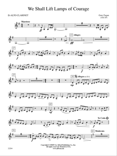 We Shall Lift Lamps of Courage: E-flat Alto Clarinet