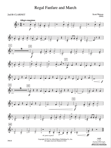Regal Fanfare and March: 2nd B-flat Clarinet