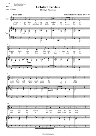 Liebster Herr Jesu, BWV 484 (A minor)