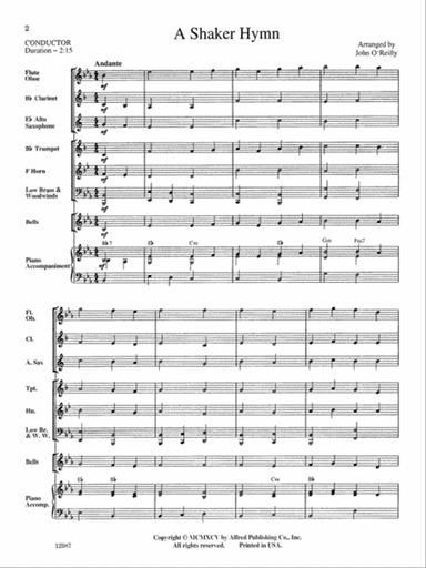 A Shaker Hymn: Score