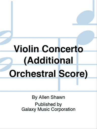Violin Concerto (Additional Orchestral Score)