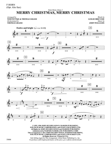 Merry Christmas, Merry Christmas (from Home Alone 2): 1st F Horn