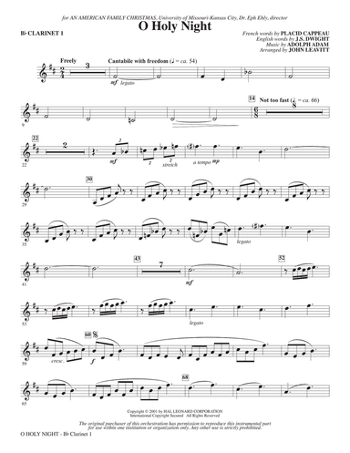 O Holy Night (arr. John Leavitt) - Bb Clarinet 1