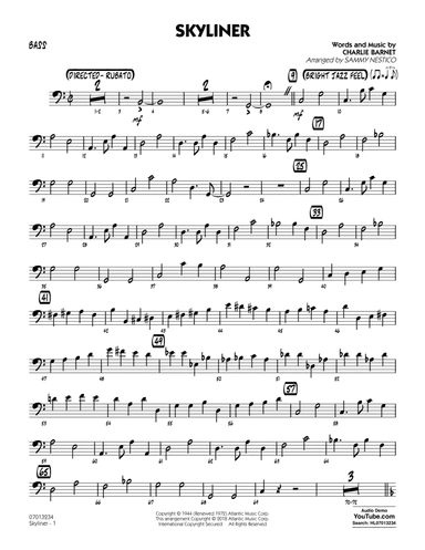 Skyliner (arr. Sammy Nestico) - Bass
