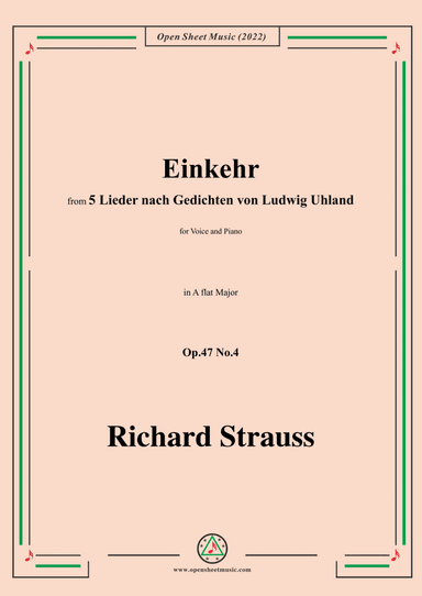 Richard Strauss-Einkehr,in A flat Major,Op.47 No.4
