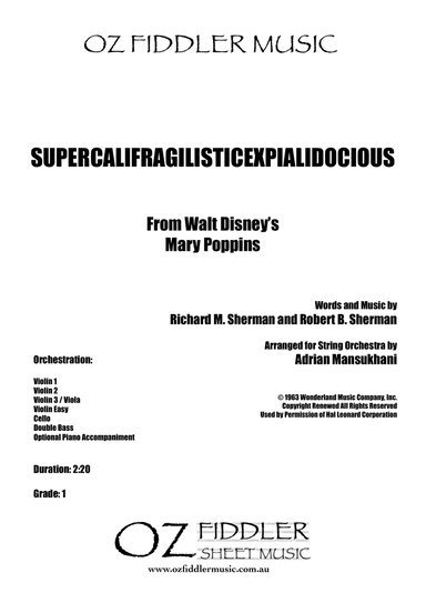 Supercalifragilisticexpialidocious from Walt Disney's MARY POPPINS