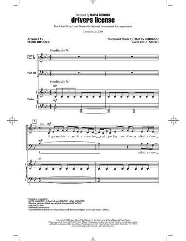 drivers license (arr. Mark Brymer)
