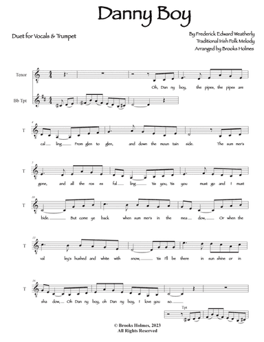 Danny Boy (Duet for Voice & Trumpet)
