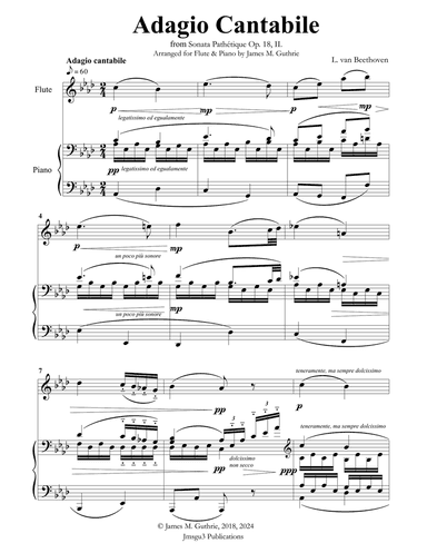 Beethoven: Adagio from Sonata Pathetique for Flute & Piano