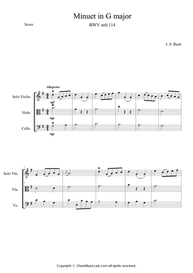 Minuet in G Major BWV anh 114
