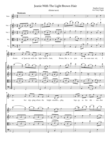 Jeanie With The Light Brown Hair, for voice and string quartet