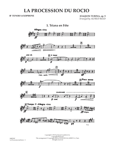 La Procession du Rocio (arr. Alfred Reed) - Bb Tenor Saxophone