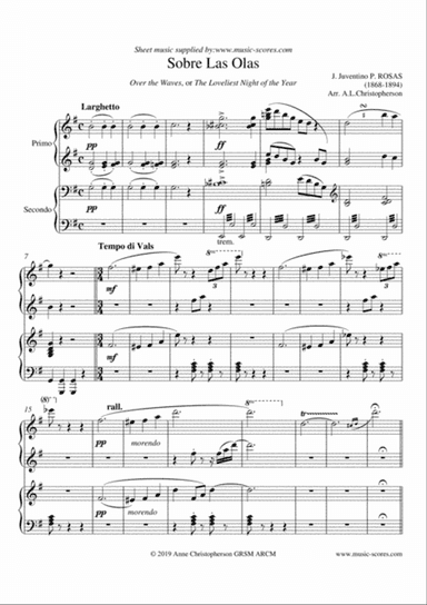 Over the Waves - Piano Duet