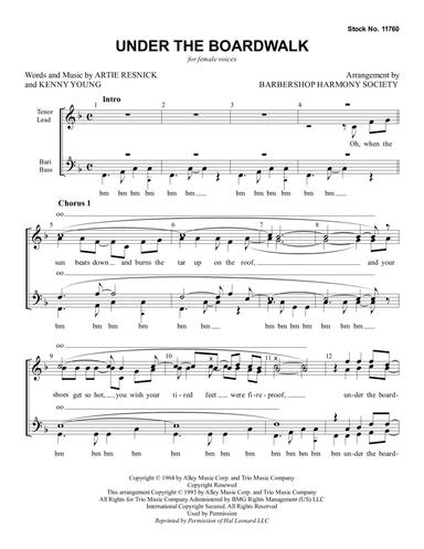 Under The Boardwalk (arr. SPEBSQSA, Inc.)