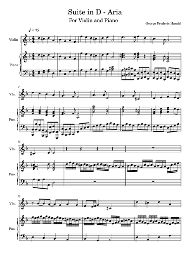 Suite in D minor - Aria