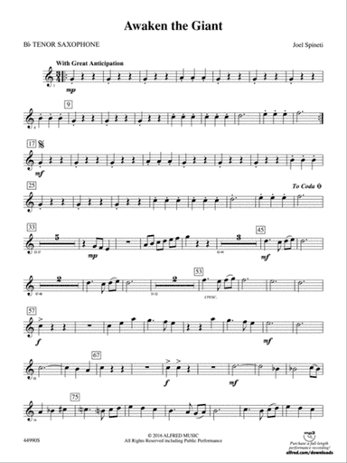 Awaken the Giant: B-flat Tenor Saxophone