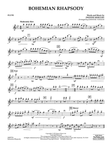 Bohemian Rhapsody (arr. Johnnie Vinson) - Flute