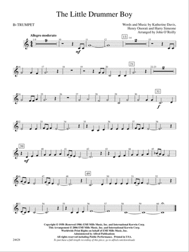 The Little Drummer Boy: 1st B-flat Trumpet