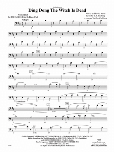 Variations on Ding Dong the Witch Is Dead (fromThe Wizard of Oz): (wp) 1st B-flat Trombone B.C.