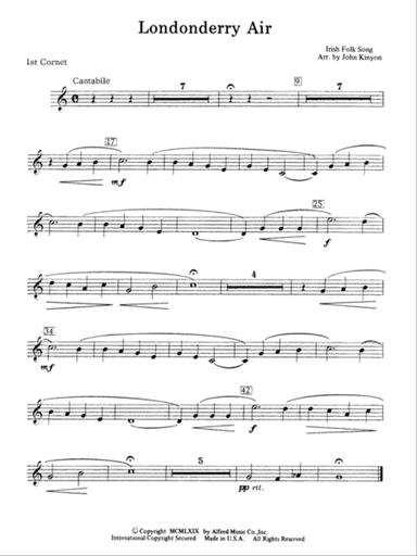 Londonderry Air (featuring the Clarinet section): 1st B-flat Trumpet