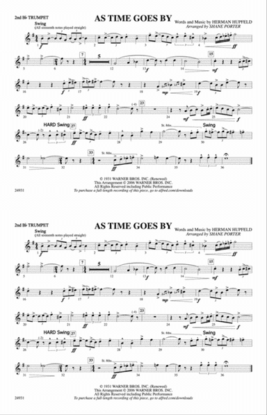 As Time Goes By: 2nd B-flat Trumpet