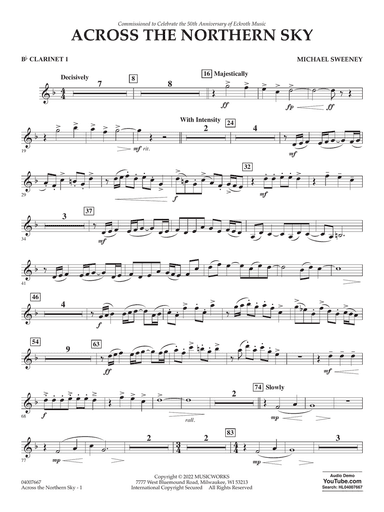Across The Northern Sky - Bb Clarinet 1