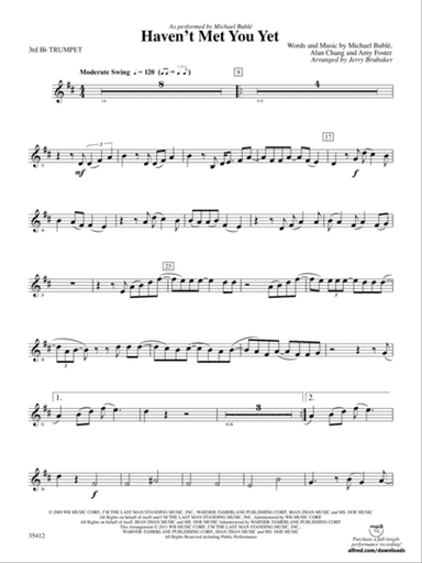 Haven't Met You Yet: 3rd B-flat Trumpet