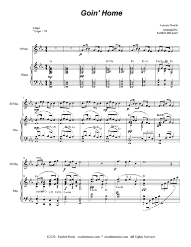 Goin' Home (Flute or Violin Solo and Piano)