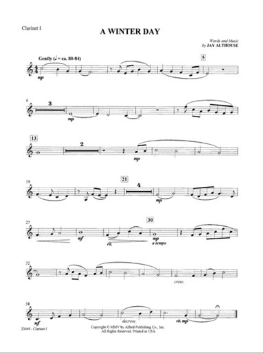 A Winter Day: 1st B-flat Clarinet