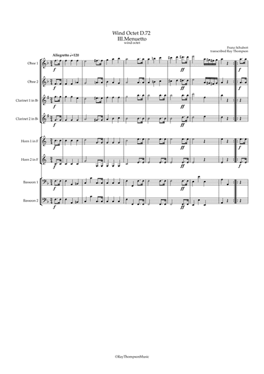 Schubert: Wind Octet D.72 Mvts.III.Menuetto/Trio and IV. Finale - wind octet