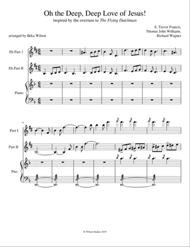 Oh the Deep, Deep Love of Jesus--E flat instrument duet