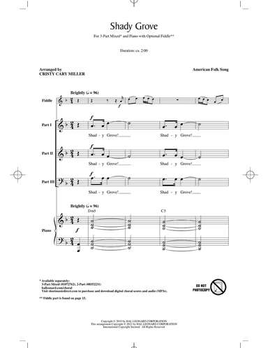 Shady Grove (arr. Cristi Cary Miller)
