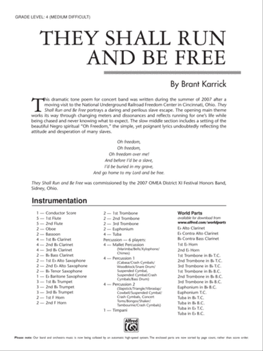 They Shall Run and Be Free: Score