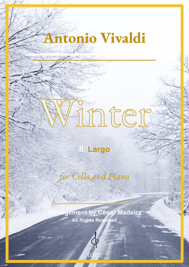 Winter by Vivaldi - Cello and Piano - II. Largo (Full Score)