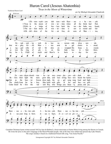 Huron Carol (Jesous Ahatonhia)