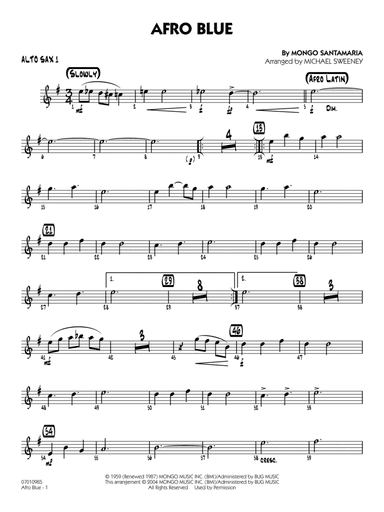 Afro Blue (arr. Michael Sweeney) - Alto Sax 1
