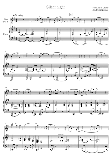 Silent night EASY (flute & piano)