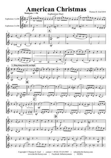 American Christmas - Mash up Rondo of best Christmas Songs - Euphonium Duet