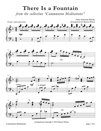 There Is a Fountain (LARGE PRINT Piano Solo)