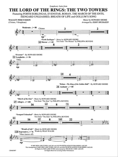 The Lord of the Rings: The Two Towers, Symphonic Suite from: Mallets