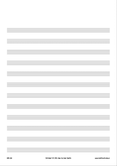 Manuscript Paper - 12 Staves No Clefs