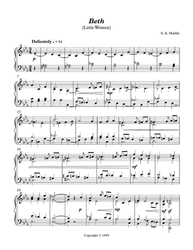 Beth (Little Women) for Piano solo